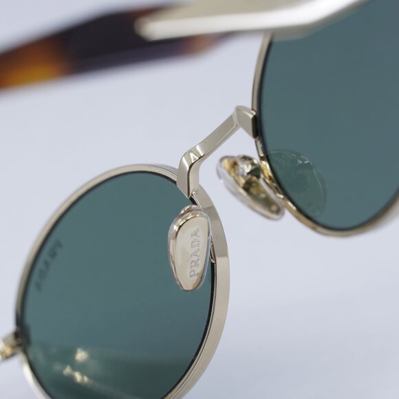 🕶️ New Prada PR65ZS ZVN70L Sunglasses Pale Gold Frame, Dark Green Lenses - Picture 6 of 14